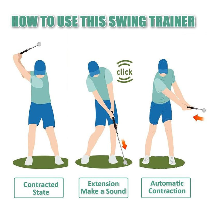 Golf Swing Trainer Aid with Grip Alignment Stick for Practice