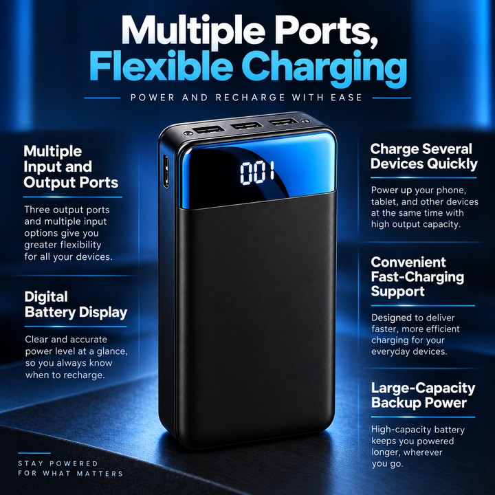 100000mAh Power Bank Fast Charging for Phones Tablets Laptops