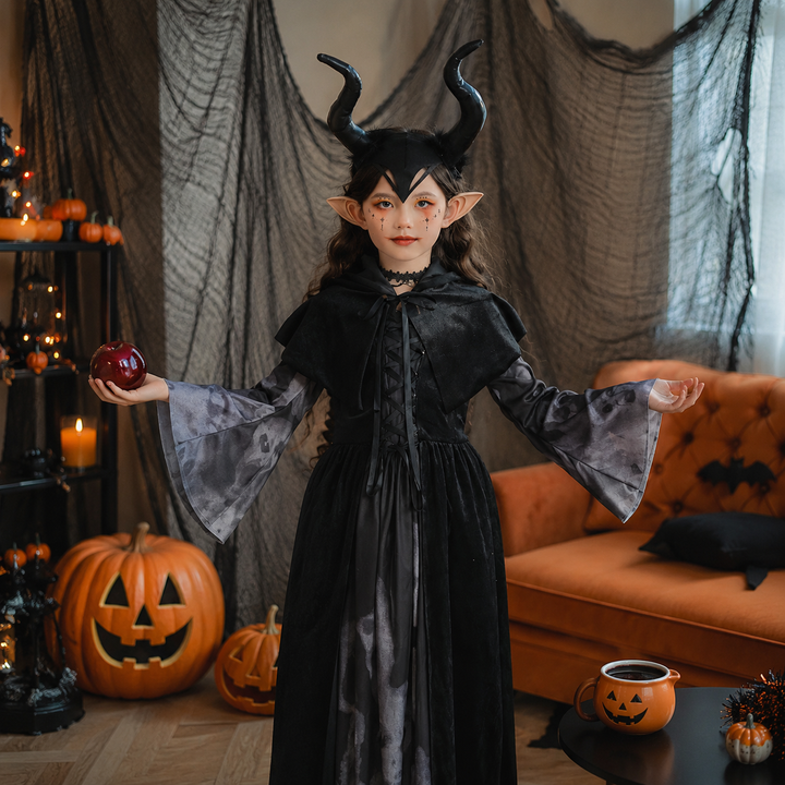 Girls Halloween Witch Vampire Skeleton Costume Dress Set