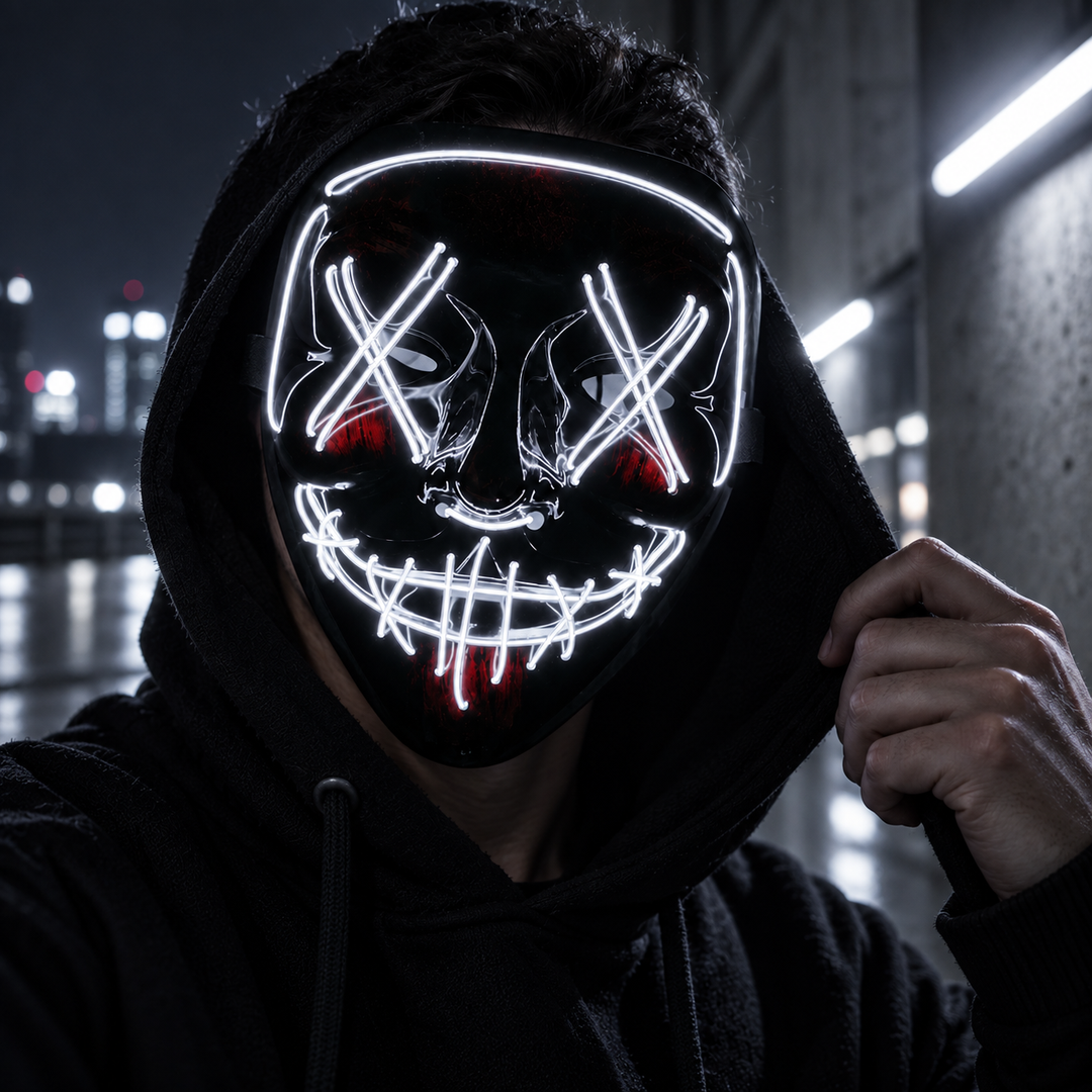 Wireless LED Light Up Purge Mask Halloween Costume Mask