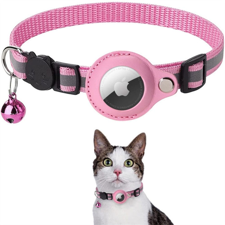 Reflective Cat Collar with GPS Tracker Holder Adjustable Safety Collar
