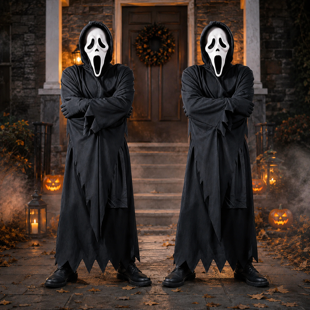 Ghostface Costume Set with Robe Mask and Dagger Halloween Costume