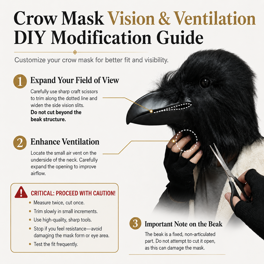 Raven Bird Latex Mask Adult Halloween Costume Mask
