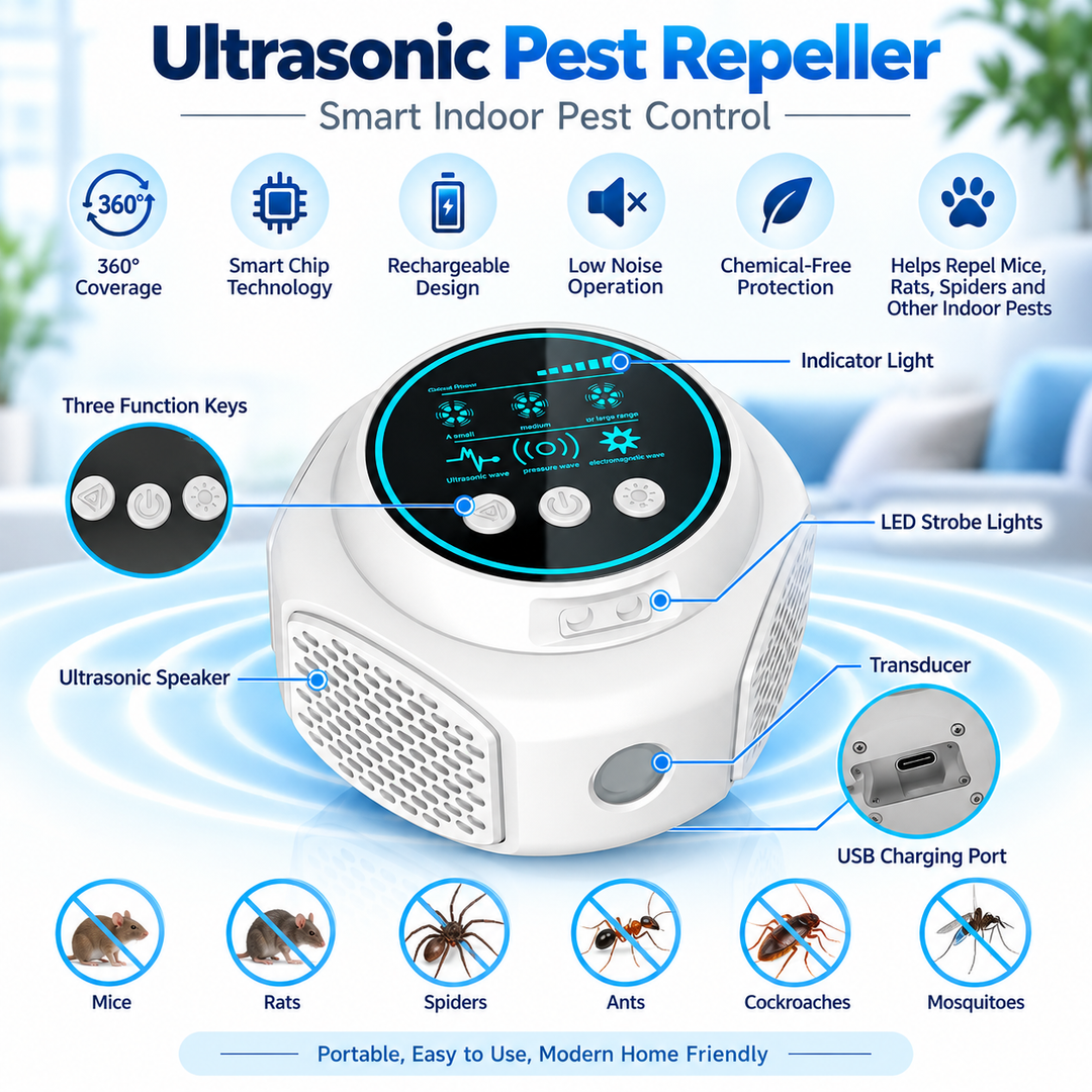 Ultrasonic Spider Repeller Plug In Chemical Free Pest Deterrent