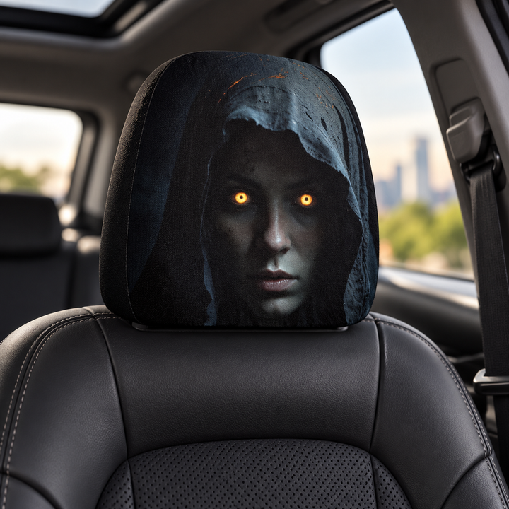 Car Headrest Covers Set 2 Pieces Flat Printed