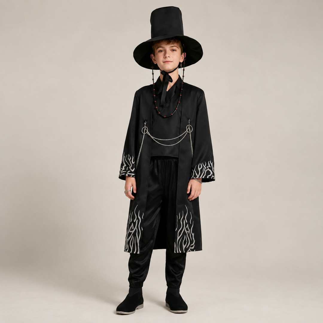Demon Hunter Hanbok Cosplay Costume Kids Adult Traditional Outfit