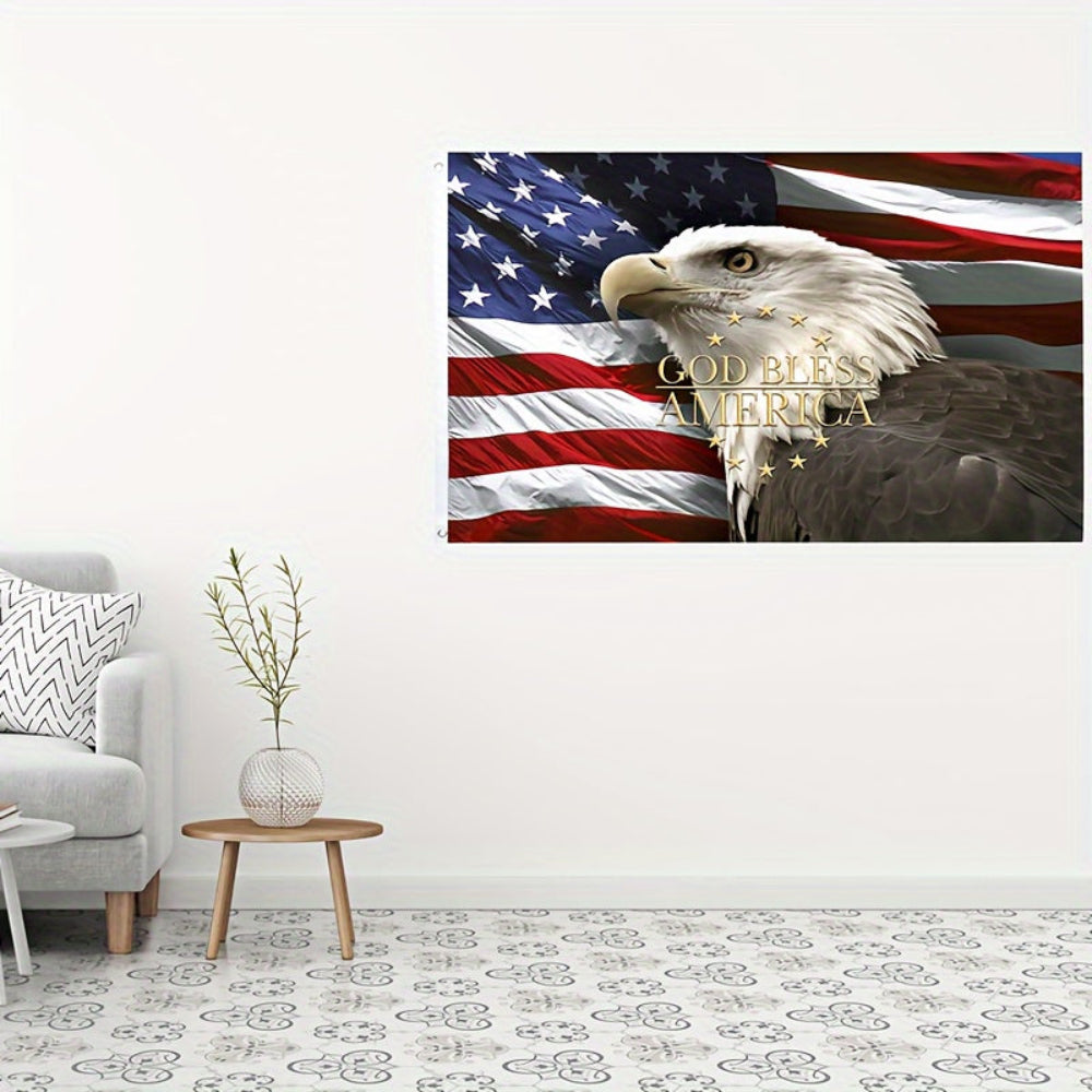 American Flag with Eagle God Bless America Patriotic Outdoor Flag