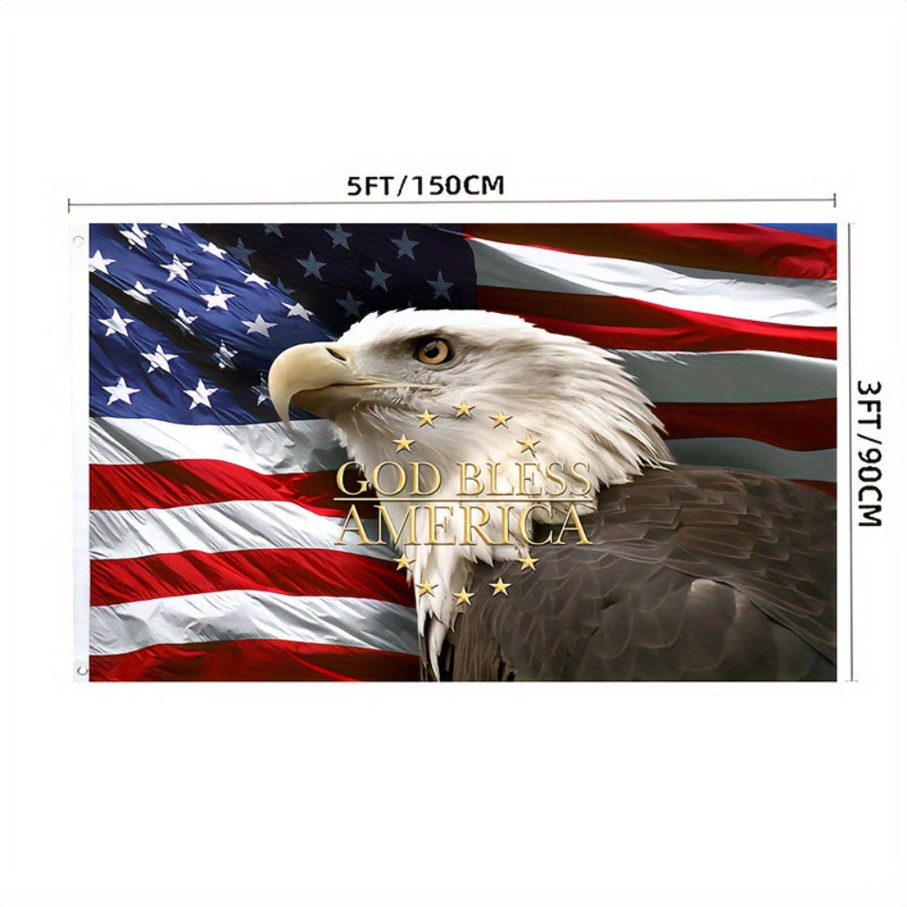 American Flag with Eagle God Bless America Patriotic Outdoor Flag