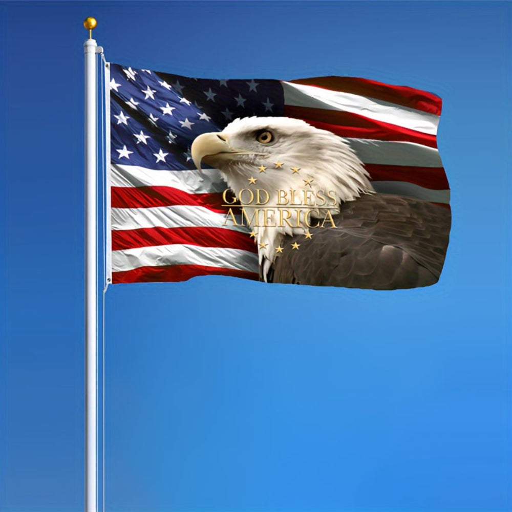 American Flag with Eagle God Bless America Patriotic Outdoor Flag