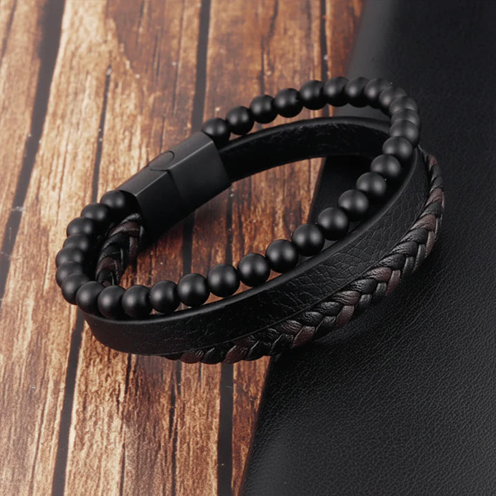 Natural Stone Bead Bracelet Round Beaded Jewelry Mindfulness Support