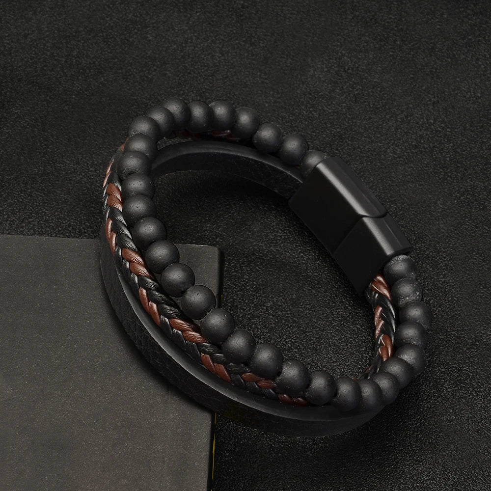 Natural Stone Bead Bracelet Round Beaded Jewelry Mindfulness Support