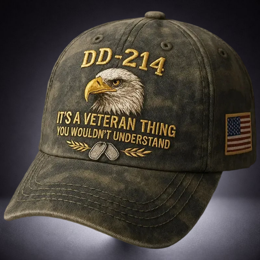 Baseball Cap Embroidered Eagle Veterans Vintage Cotton Adjustable