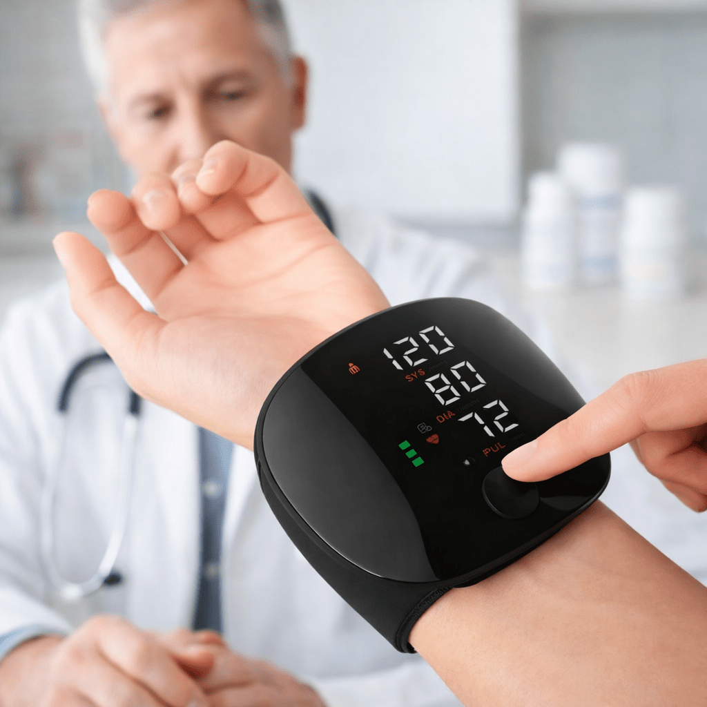 Digital Wrist Blood Pressure Monitor USB Rechargeable Home Use