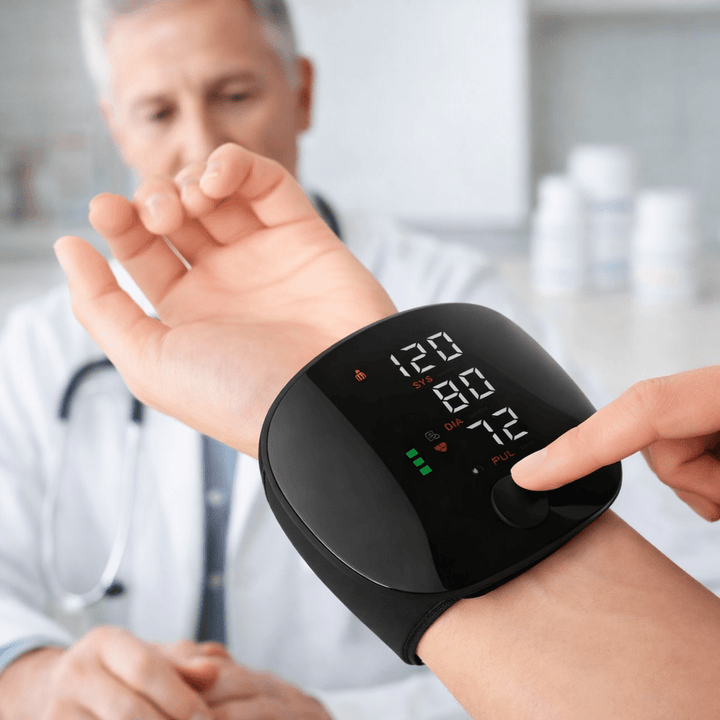 Digital Wrist Blood Pressure Monitor USB Rechargeable Home Use