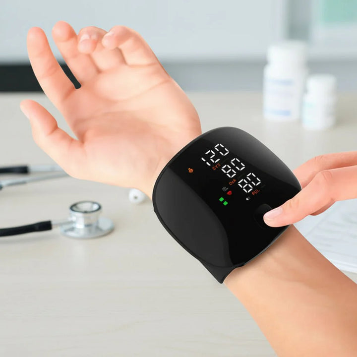 Digital Wrist Blood Pressure Monitor USB Rechargeable Home Use