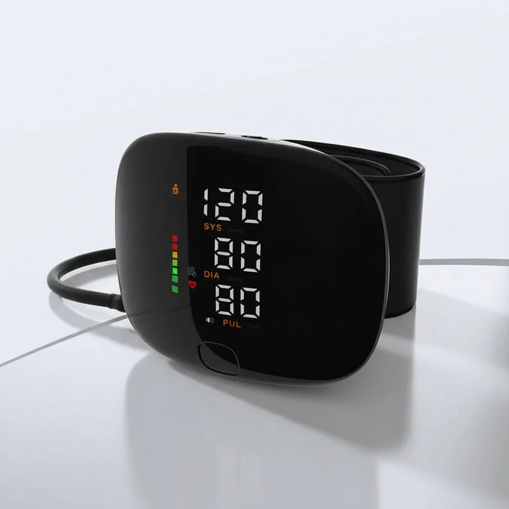 Digital Wrist Blood Pressure Monitor USB Rechargeable Home Use