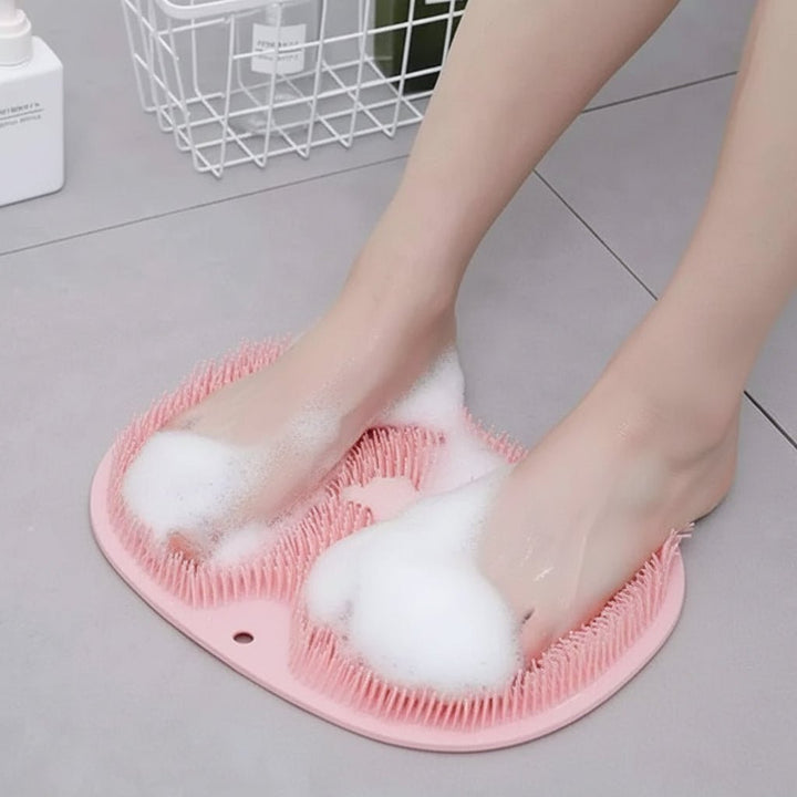 Silicone Body Scrub Mat with Suction Cups Exfoliating Bath Cleaner