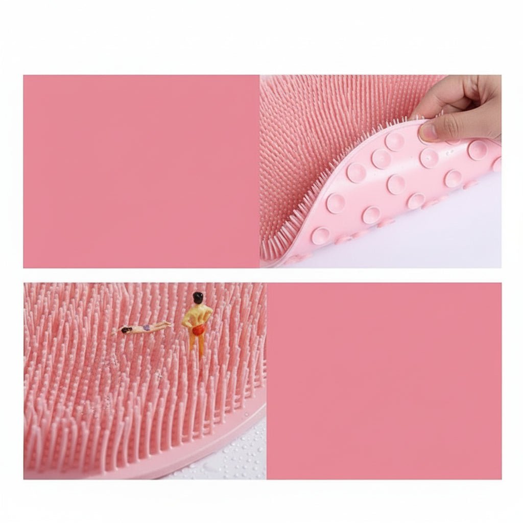 Silicone Body Scrub Mat with Suction Cups Exfoliating Bath Cleaner