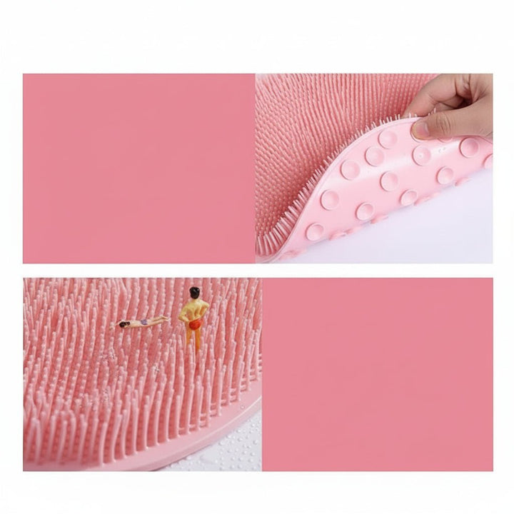 Silicone Body Scrub Mat with Suction Cups Exfoliating Bath Cleaner