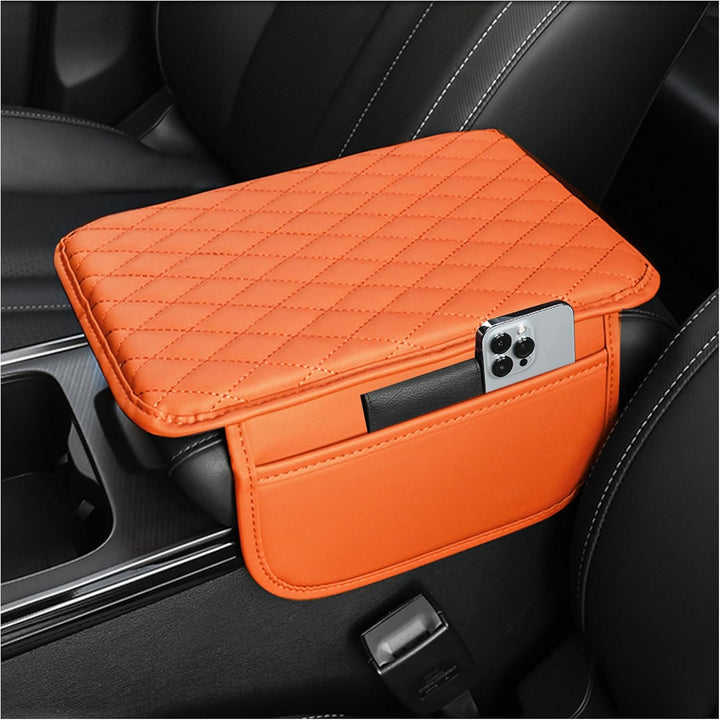 Car Armrest Storage Cover with Adjustable Pockets Organizer
