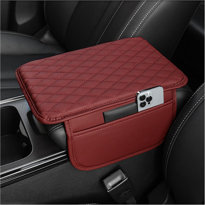 Car Armrest Storage Cover with Adjustable Pockets Organizer