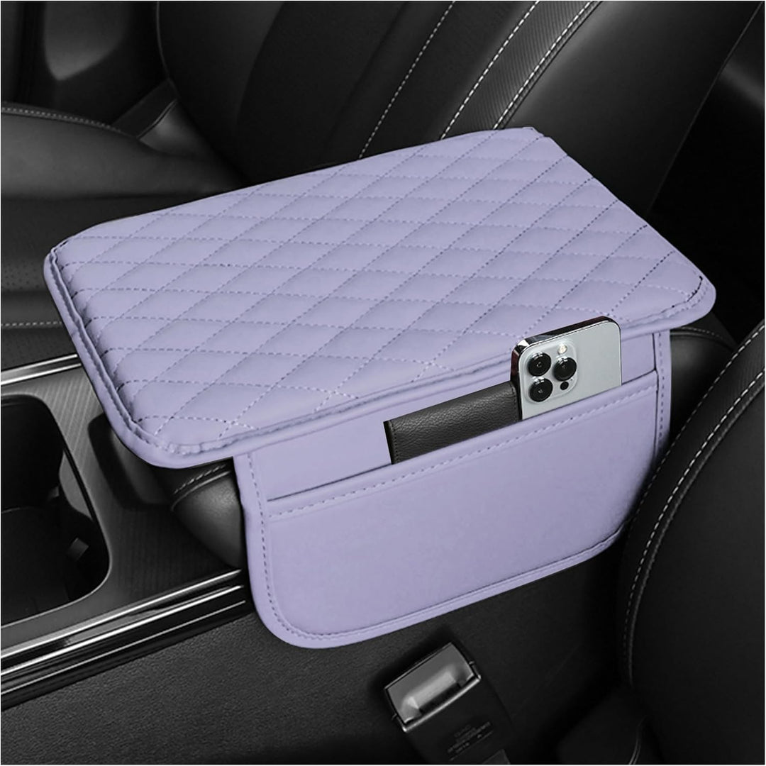 Car Armrest Storage Cover with Adjustable Pockets Organizer