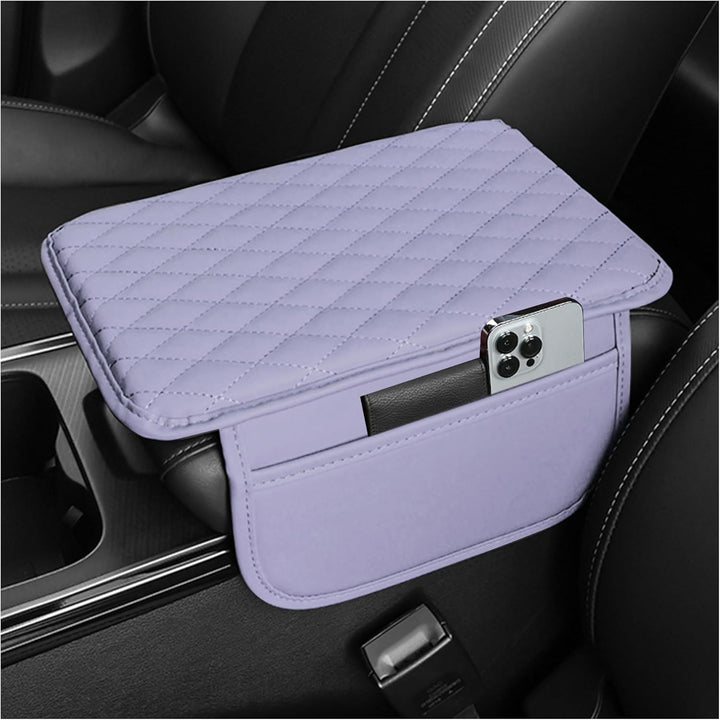 Car Armrest Storage Cover with Adjustable Pockets Organizer