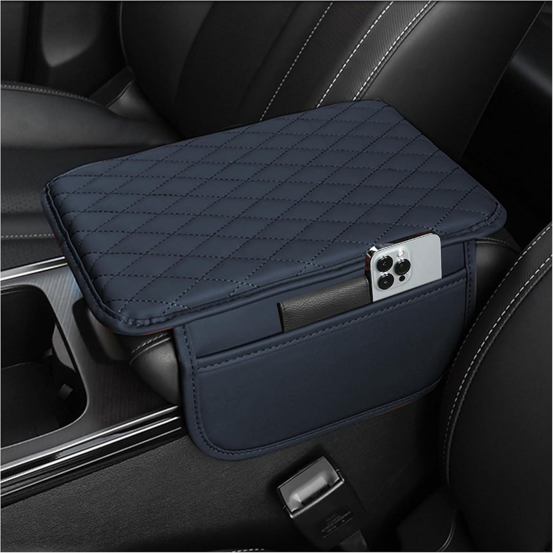 Car Armrest Storage Cover with Adjustable Organizer Pockets