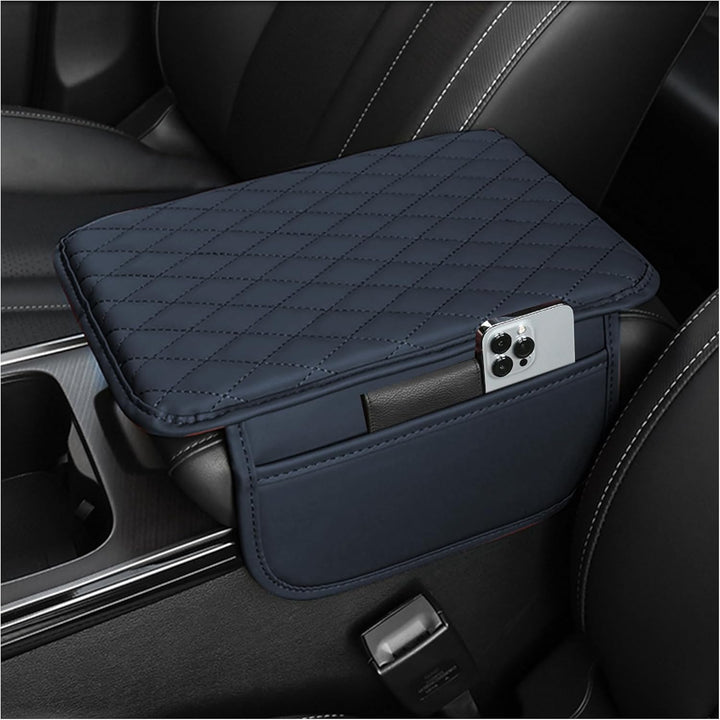 Car Armrest Storage Cover with Adjustable Pockets Organizer