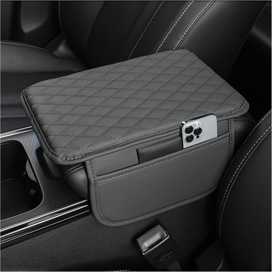 Car Armrest Storage Cover with Adjustable Organizer Pockets