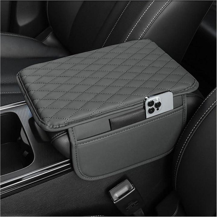 Car Armrest Storage Cover with Adjustable Pockets Organizer