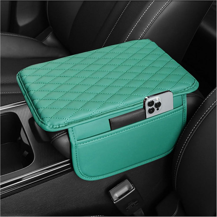Car Armrest Storage Cover with Adjustable Organizer Pockets