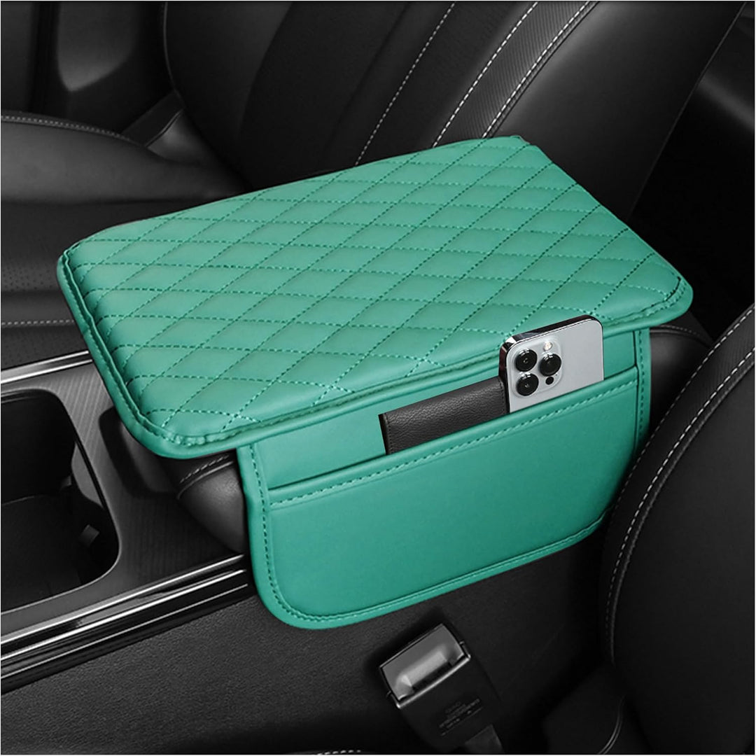 Car Armrest Storage Cover with Adjustable Pockets Organizer