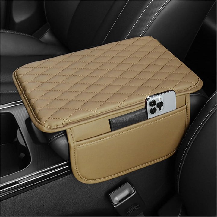 Car Armrest Storage Cover with Adjustable Pockets Organizer