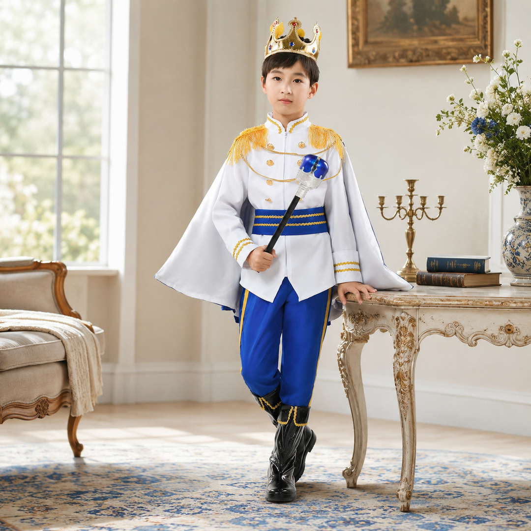 Boys King Prince Halloween Costume Royal Cosplay Roleplay Outfit Kids