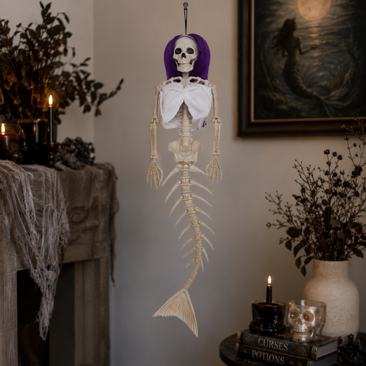 Mermaid Skeleton Hanging Halloween Ornament Outdoor Garden Decor