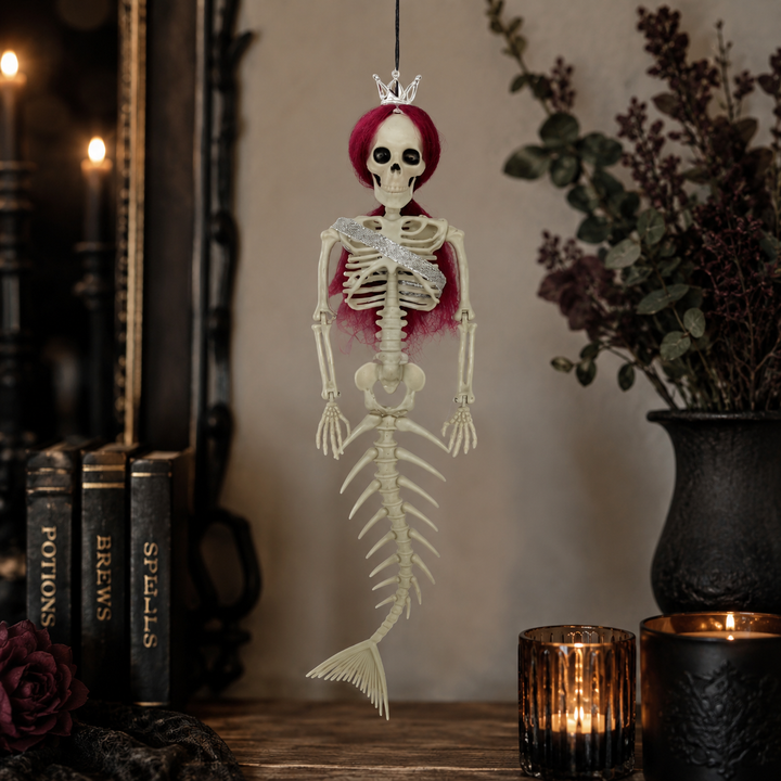 Mermaid Skeleton Hanging Halloween Ornament Outdoor Garden Decor