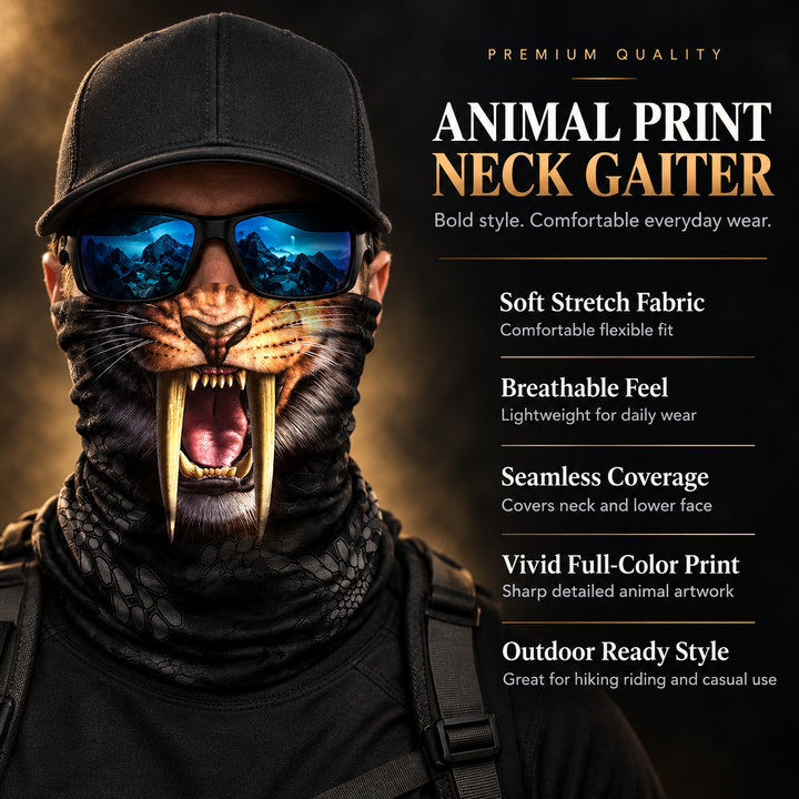 Saber-Tooth Tiger Halloween Face Mask Bandana