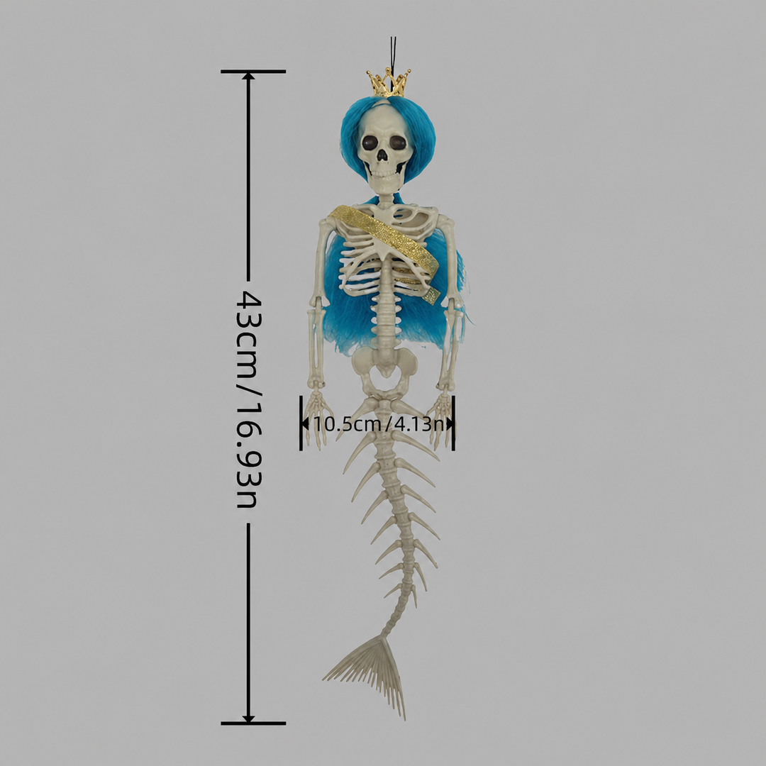 Mermaid Skeleton Hanging Halloween Ornament Outdoor Garden Decor