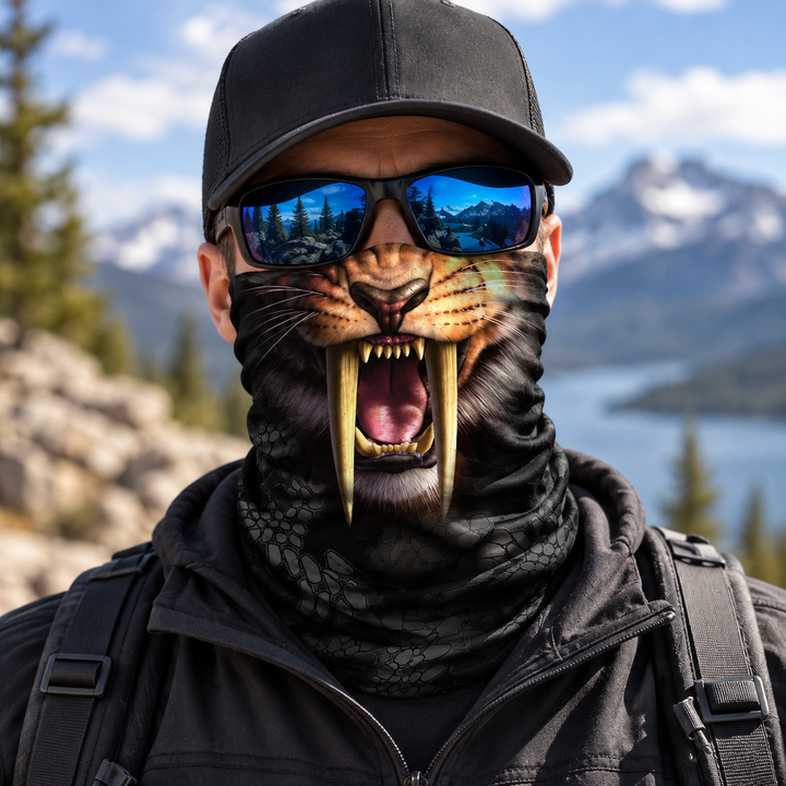 Saber-Tooth Tiger Halloween Face Mask Bandana