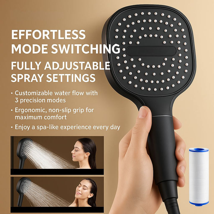 High Pressure Round Shower Head Adjustable Spray Bathroom Fixture