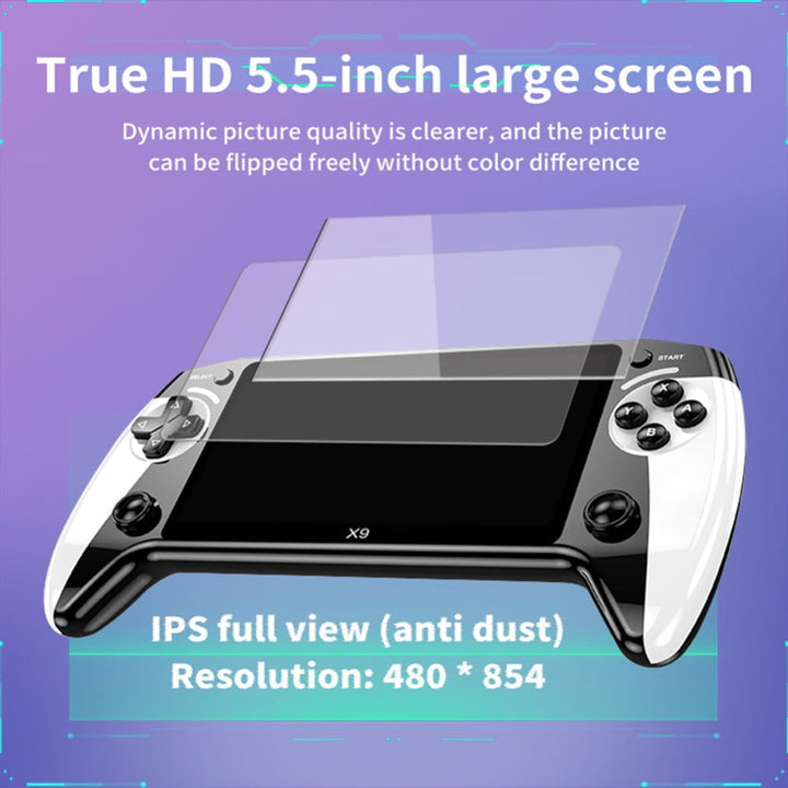 Handheld Portable Retro Game Console with Built-In Games
