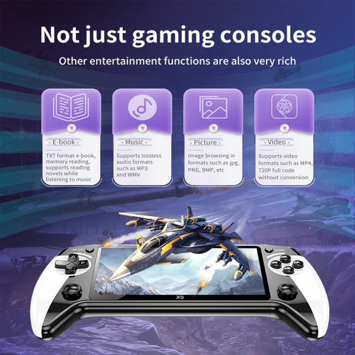 Handheld Portable Retro Game Console with Built-In Games