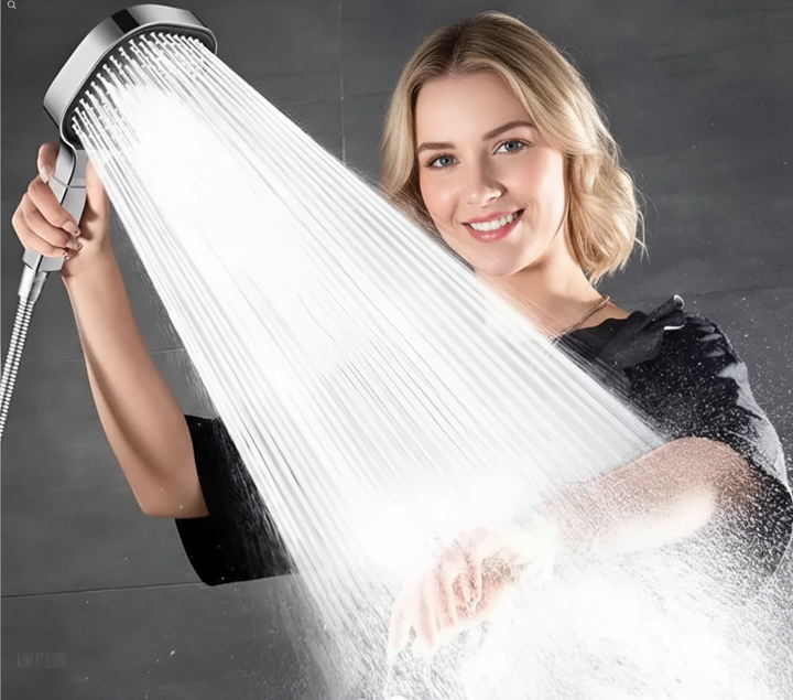 High Pressure Round Shower Head Adjustable Spray Bathroom Fixture