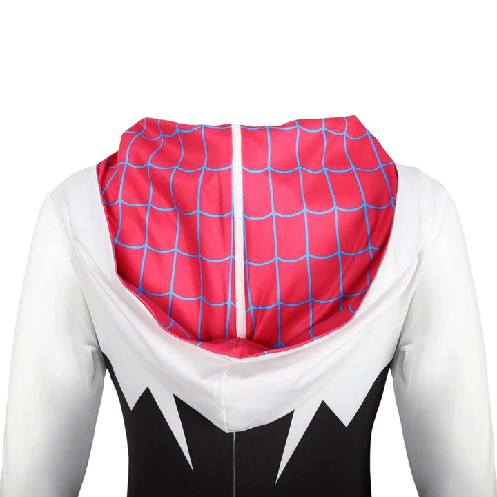 Gwen Stacy Spider Costume Hooded Bodysuit Kids Adults Cosplay