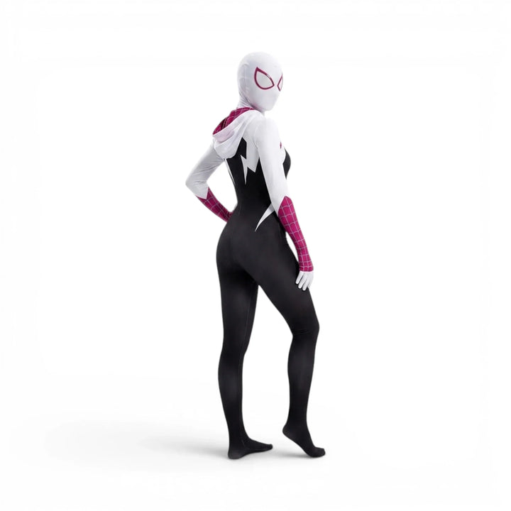 Gwen Stacy Spider Costume Hooded Bodysuit Kids Adults Cosplay