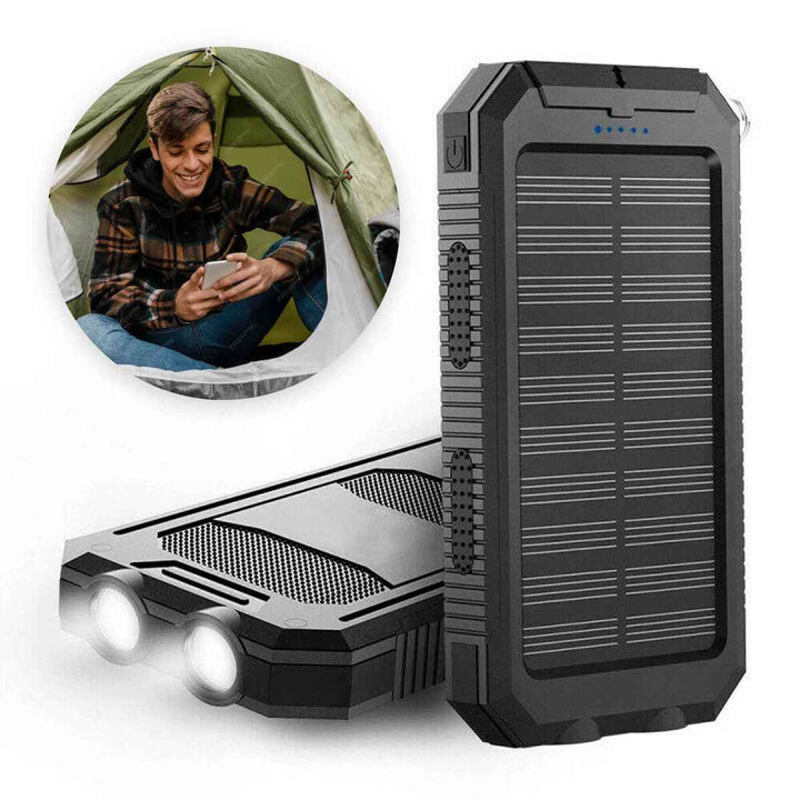 20000mAh Waterproof Portable Power Bank with Dual USB and Flashlight