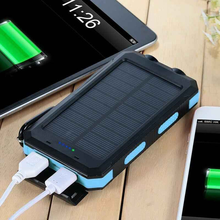 20000mAh Waterproof Portable Power Bank with Dual USB and Flashlight