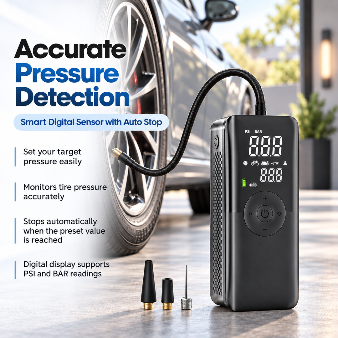 Cordless Tyre Inflator Rechargeable Portable Air Pump for Car