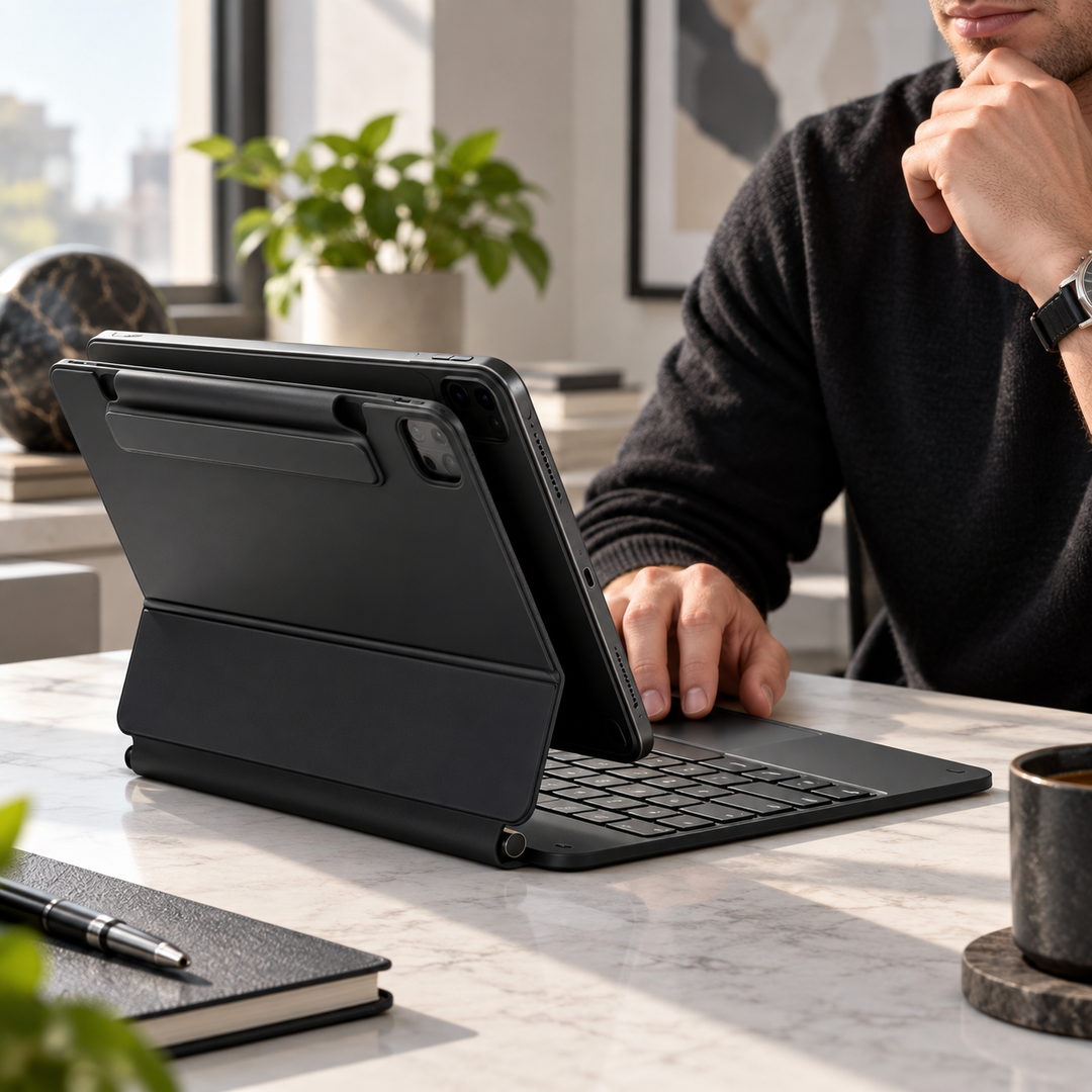 360 Magnetic Keyboard Case for iPad Pro and Air with Trackpad